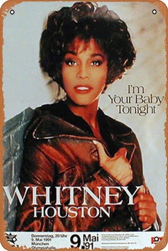 Vintage Collectible Plates - w1,Houston, Whitney concertposter Poster Retro Metalen
