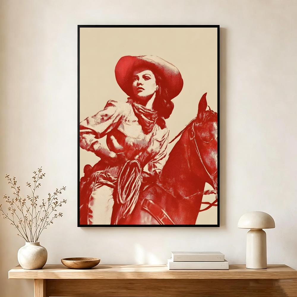 Vintage poster met een cowgirl - Vintage Collectible Posters recensie en prijs
